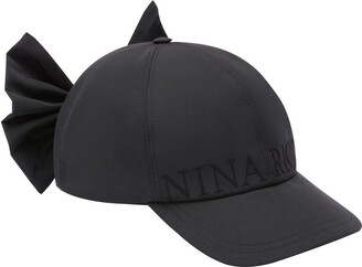 Nina Ricci Taffeta bow baseball cap - ShopStyle Hats