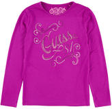 Thumbnail for your product : GUESS Long-sleeved glittery logo print T-shirt