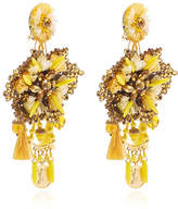 Thumbnail for your product : Ranjana Khan 14K Gold-Plated" Raffia" Leather" Crystals" And Antique Gold Coins Drop Earrings