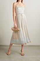 Thumbnail for your product : Ulla Johnson Neveah Plissé-satin Midi Dress - Ivory - US14
