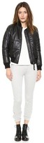 Thumbnail for your product : Lot 78 Lot78 Padded Leather Bomber Jacket
