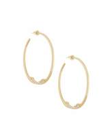 Thumbnail for your product : Lana 14k Flawless Knot Pave Diamond Hoop Earrings
