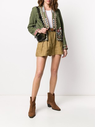 Bazar Deluxe Floral Embroidered Cropped Jacket