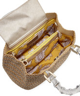 Thumbnail for your product : Eric Javits Leila Acrylic-Handle Tote Bag, Peanut/Silver/Gold