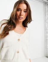 Thumbnail for your product : Miss Selfridge cream lounge cardigan co-ord