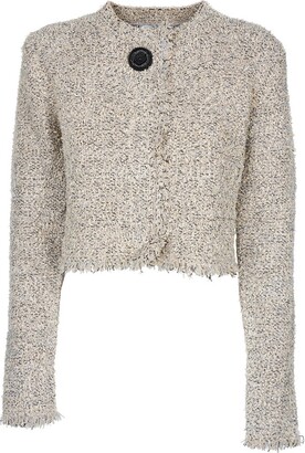 Lanvin Crewneck Cropped Knitted Jacket