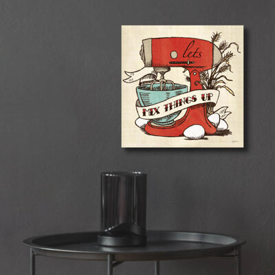 Trinx 'Retro Bakery Blue 2' by Mary Urban Acrylic Glass Wall Art