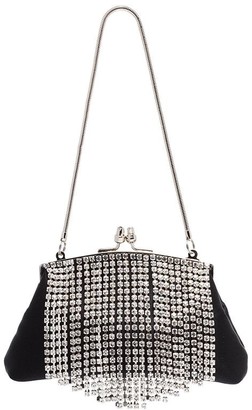 black fringe clutch bag