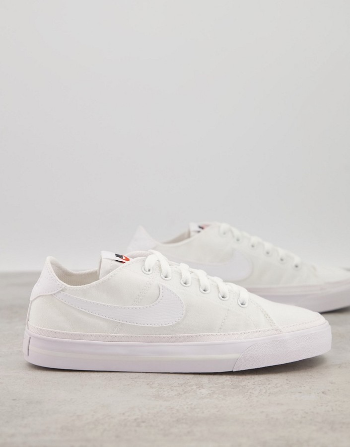 Nike Court Legacy Canvas sneakers in white - ShopStyle