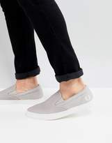 Thumbnail for your product : Fred Perry Underspin Slip On Leather Sneakers In Gray
