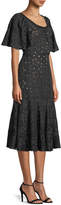 Thumbnail for your product : Rebecca Taylor Sarah Scoop-Neck Short-Sleeve Eyelet Embroidered A-Line Midi Dress
