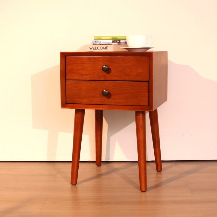 Streamdale Furniture Nightstand with 2-Drawers Small Side End Table with Storage