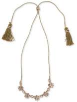 Thumbnail for your product : Marchesa Gold-Tone Pavé & Pink Stone Corded Slider Necklace