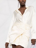 Thumbnail for your product : Magda Butrym Satin Twist-Front Shirt Dress