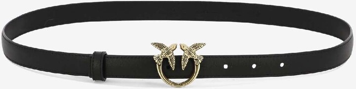 Pinko Love Birds Slim Leather Belt