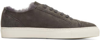 Common Projects Woman By Woman by Grey Shearling Tournament Low Sneakers