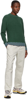 Stussy Green Checker Trim Sweater