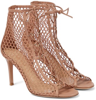 Gianvito Rossi Helena leather-trimmed ankle boots