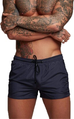 Men's Quick Dry Swim Trunks Casual Summer Beach Board Shorts Swimming Short Pants with Zipper Enclose Pockets 