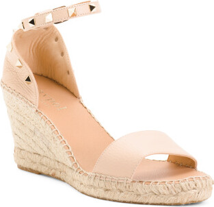 Made In Spain Band Leather Espadrilles With Studs - ShopStyle Wedges