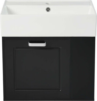 KUNMINGZHUANGZHEN 21.8 Inch Bathroom Vanity With Sink, Wall Mounted Floating Cabinet, One Big Drawer, Adjustable Shelf, Toilet Paper Holder, Soft-Close System