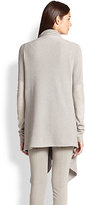 Thumbnail for your product : Donna Karan Suede-Sleeve Cashmere Cardigan