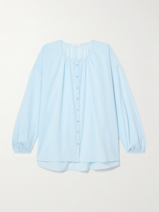 Skin Blair Organic Cotton-voile Shirt - Blue