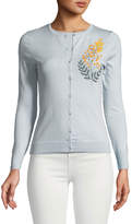 Thumbnail for your product : Zac Posen Cashmere Silk Button-Front Embroidered Cardigan