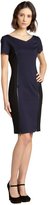 Thumbnail for your product : Elie Tahari midnight dream and black stretch 'Erica' zipper seamed short sleeve dress