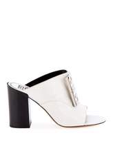 Thumbnail for your product : Givenchy Leather 4G Logo 90mm Slide Sandals - Silvertone Hardware