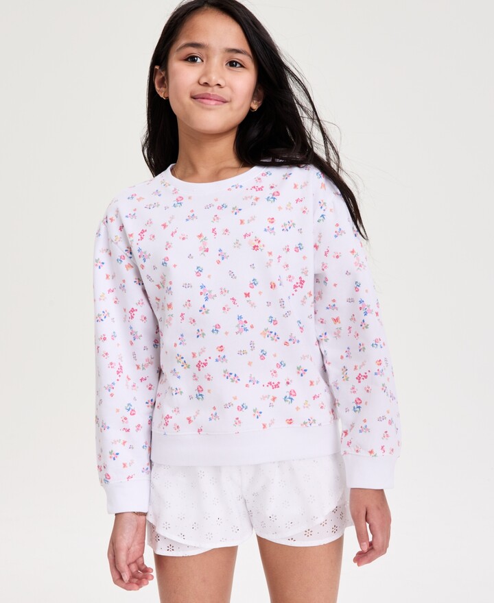 Epic Threads Girls' Xs-xl Floral-Print Crewneck Sweatshirt, Macy's Exclusive