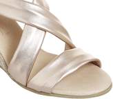 Thumbnail for your product : Office Maiden Cross Strap Wedges Rose Gold Leather