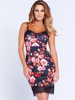 Thumbnail for your product : Samantha Faiers Scuba Printed Lace Detailed Slip Dress