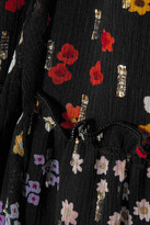 Thumbnail for your product : See by Chloe Floral-print Metallic Fil Coupé Silk-georgette Midi Skirt