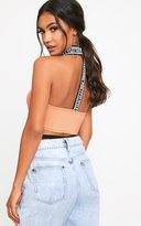 Thumbnail for your product : PrettyLittleThing Black Trim High Neck Crop Top