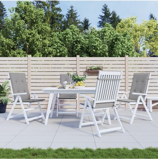 AGHANA DIGITALS AghanaDigitals4-PieceGreyPolyesterHighbackChairCushions:Indoor/OutdoorUse,Water&UVGrey47.2x19.7x1.2in