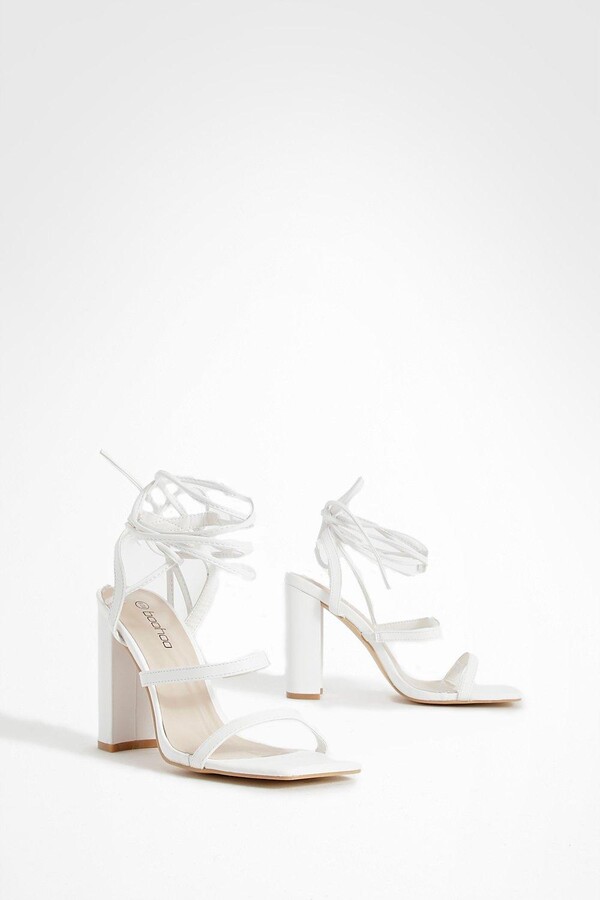 boohoo Triple Strap Lace Up Heel - ShopStyle Sandals