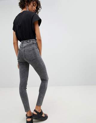 Cheap Monday High Waisted Washed Black Super Skinny Jean