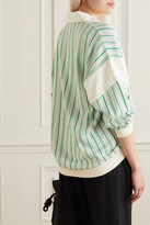 Thumbnail for your product : HOLZWEILER Lunden Striped Cotton-blend Sweater - Green