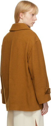 See by Chloe Brown Double Breasted Wool Coat