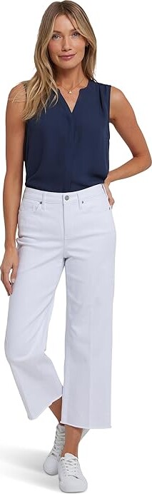 NYDJ Coco Relaxed Wide Leg Crop Jeans Women's Jeans Optic White : 10 25.5, Cotton/Denim/Elastane