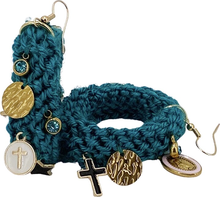 Hilo De Mar Drop Earrings With Charms - Green