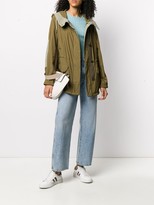 Thumbnail for your product : Army by Yves Salomon Colour Block Hooded Rain Coat