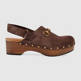 Thumbnail for your product : Gucci Amstel metallic leather clog