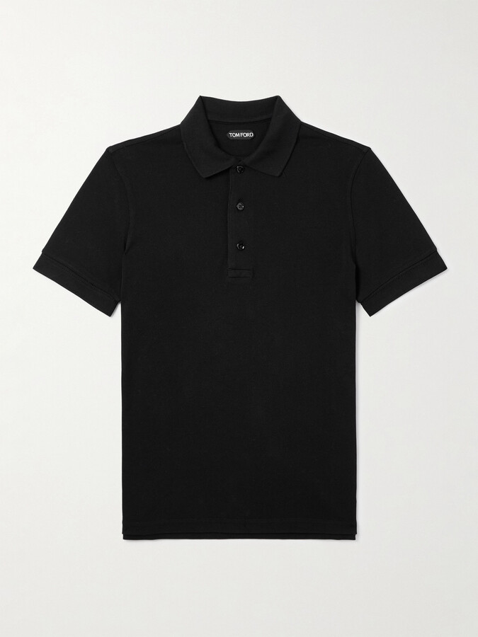 Tom Ford Slim-Fit Lyocell and Cotton-Blend Piqué Polo Shirt