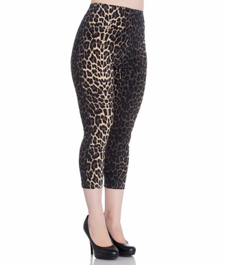 Hell Bunny Panthera Leopard 50s Style Capris Cropped Trousers - UK 12 (M)