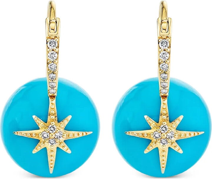 Sydney Evan 14K yellow gold Starburst diamond earrings