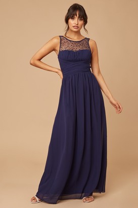 grace navy blue twist maxi dress