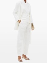 Thumbnail for your product : ALBUS LUMEN Sokol Linen Curved-leg Trousers - White
