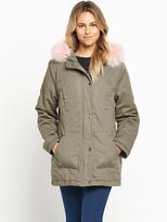 Thumbnail for your product : Love Label Pink Faux Fur Parka